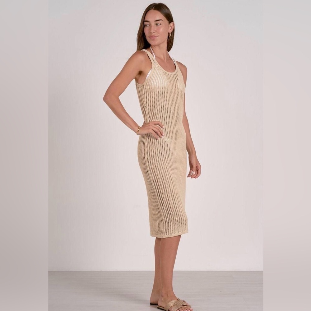 Sensea Crochet Knit Midi Cover-Up Dress | Small